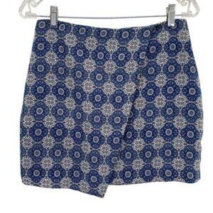 Mango Womens Mini Wrap Skirt Blue Mandala Print Bohemian
